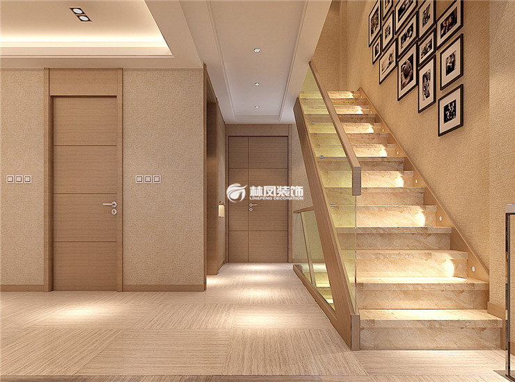 楼梯空间灯带设计装修效果图