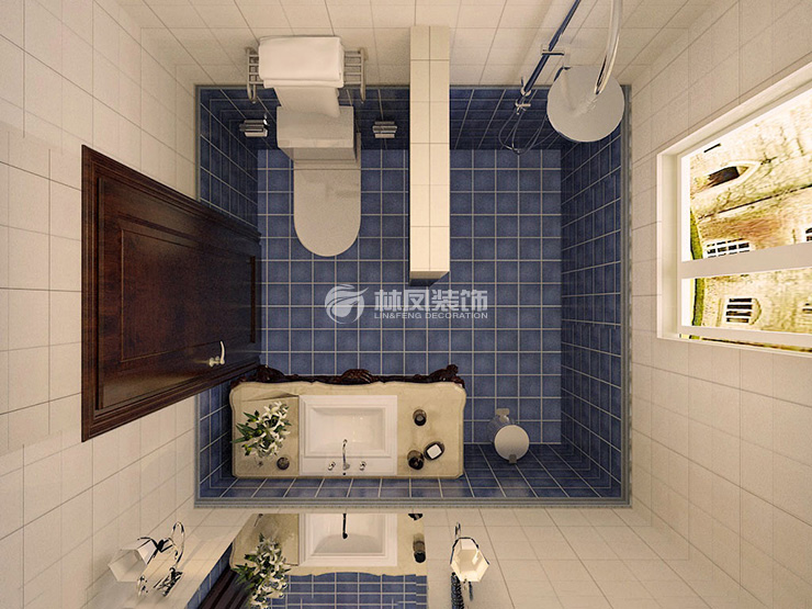 卫生间自砌墙干湿分离设计装修效果图