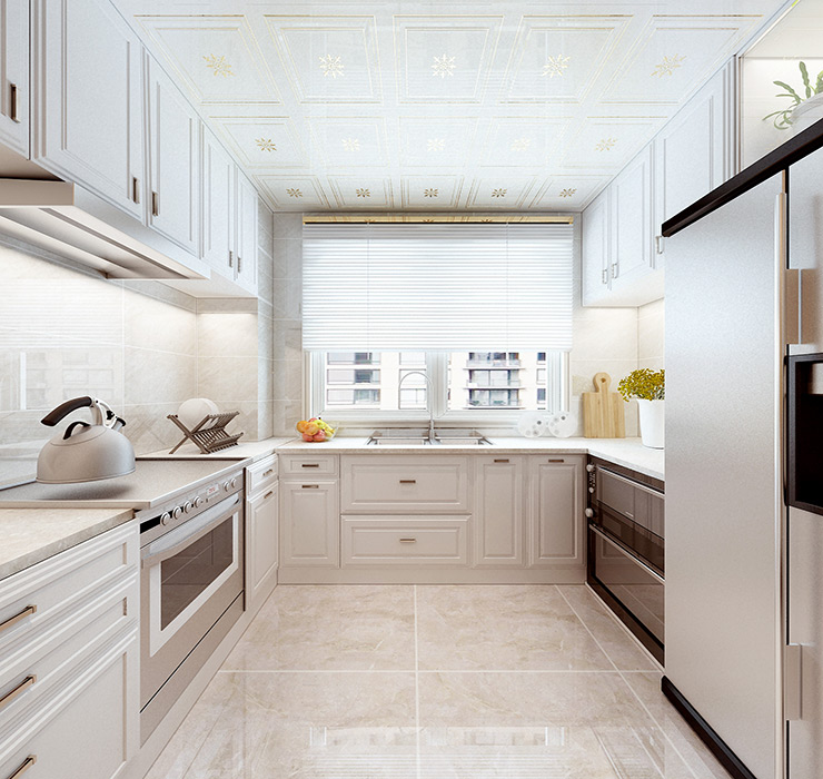 美式风格厨房橱柜设计装修效果图